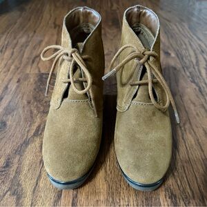 Sonoma Tan Suede Wedge Boots Size 8